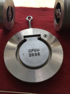Valva de verificação de wafer com carga de mola de uma única placa padrão ANSI