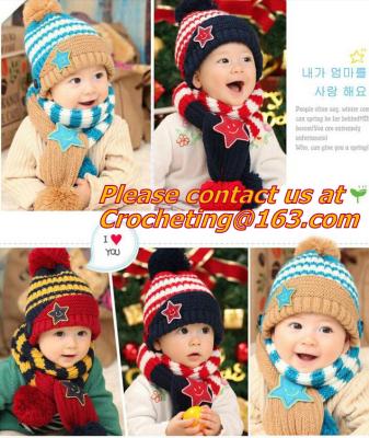 Children Skullies & Beanies Scarf Hat Set Baby Boys Girls Knitted kids Hats & Caps