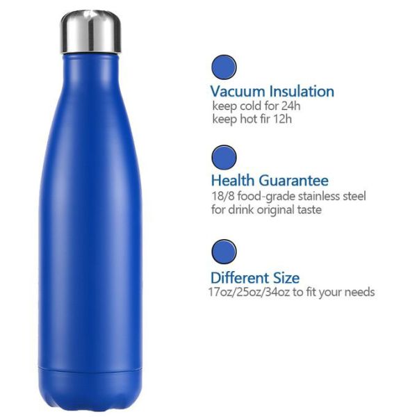 Insulated Double Wall Stainless Steel 500ml coke bottle shaped water bottle