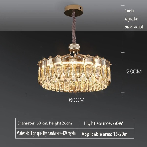 Led Light Bedroom Lamps Ceiling Modern Luxury Crystal Lamp Villa Living Room Pendant Light (WH-CY-270)