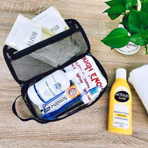 Portable Waterproof Travel Makeup Organizer Bags,Mesh Transparent Design Toiletry Bag for Women Toiletry Bag Makeup Bag