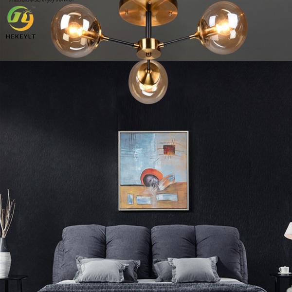 Luz de teto nórdica do diodo emissor de luz do vidro do ferro do estilo para a casa/hotel