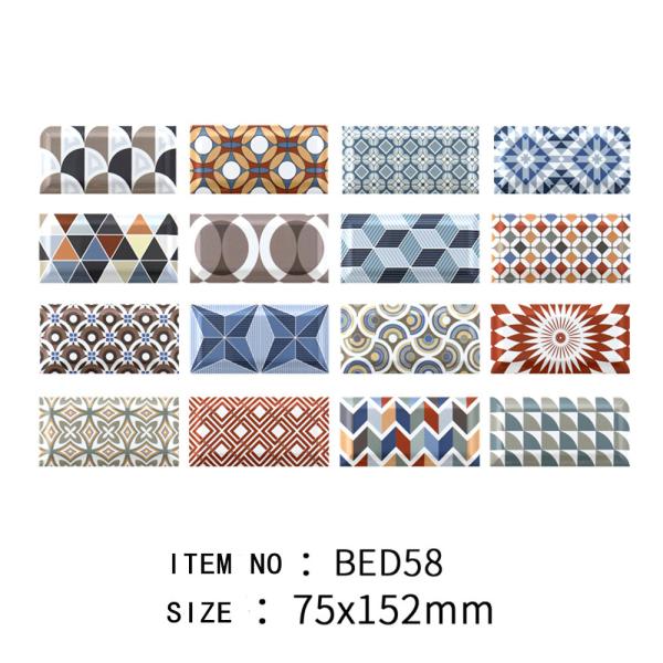 Artistic Bread Tiles,Modern Ceramic Wall Tiles 75x152mm For Wall Design And Dining Room