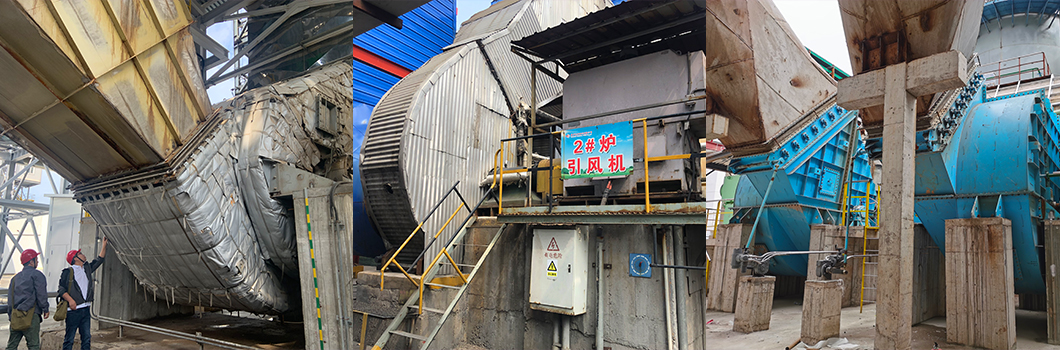 Petrochemical industry cracking furnace supporting induced draft fan