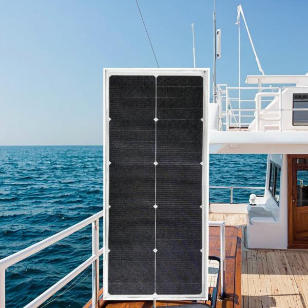 White Or Black Walkable Semi Rigid Solar Panels Customizable For Shipyard Boat Construction Soalr Roof Floor Tile ODM OEM
