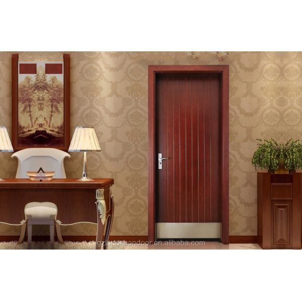 Bathroom Soundproof HDF Wood Doors Interior Finished 45mm Thick