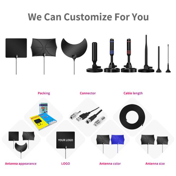 Hdtv Hd Digital Socket Remote Control for Outdoor Tnt Tv Antenna RG174/RG58 Customizable