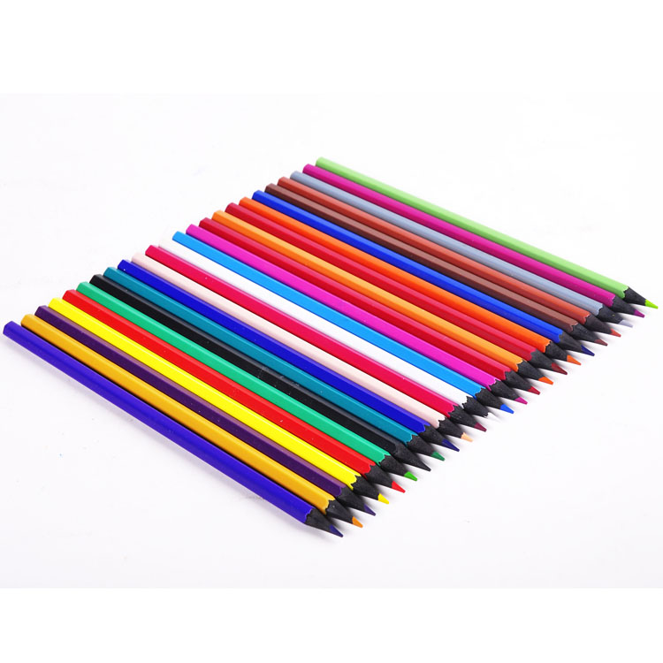 Factory supply cheap 24 pcs black plastic eco friendly color pencil