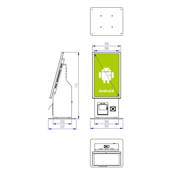 21.5 Inch Full HD Touch Screen Desktop Android Restaurant Tablet Ordering Self Service Payment Kiosk Cash Register