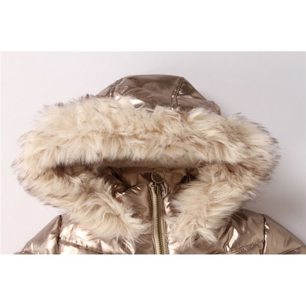 Kids Coats, Children's Coats, Metalic Shinny material, Coral Fur Lining