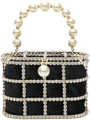 EVENING HANDBAG WOMEN CLUTCH PURSES WITH PEARL DIAMONDS FOR WEDDING PROM BIRTHDAY PARTY DINNER ACCESSORIES