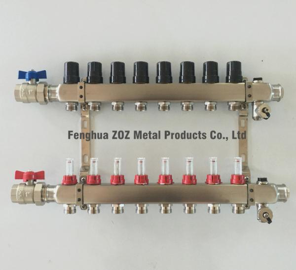 Stainless Steel Manifold Packages for Radiant Heating ,1 Manifolds with Zone Flowmeters