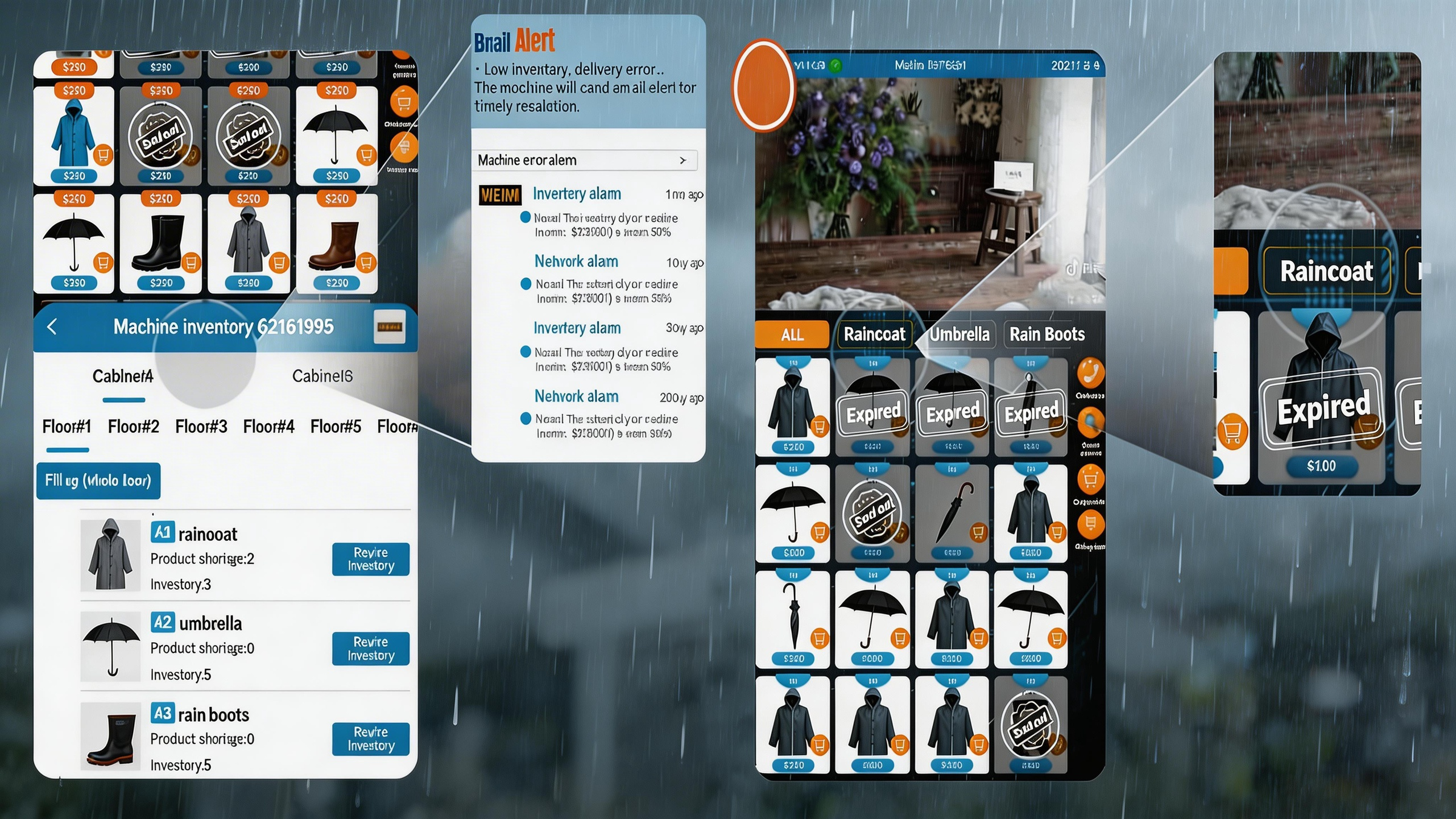 Outdoor Smart Umbrella Vending Machine for Rain Gear Sales Waterproof Design HD Display Cashless Payment System 24/7 Operation