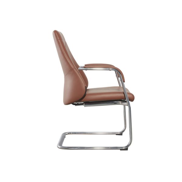 Modern Office Leather  Brown Executive Office Chair Pu Aluminum BIFMA