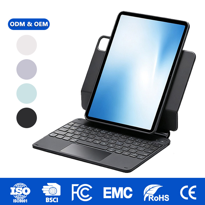 Portable Wireless Detachable Keyboard WithTrackpad,RGB for iPad Air/Pro 11