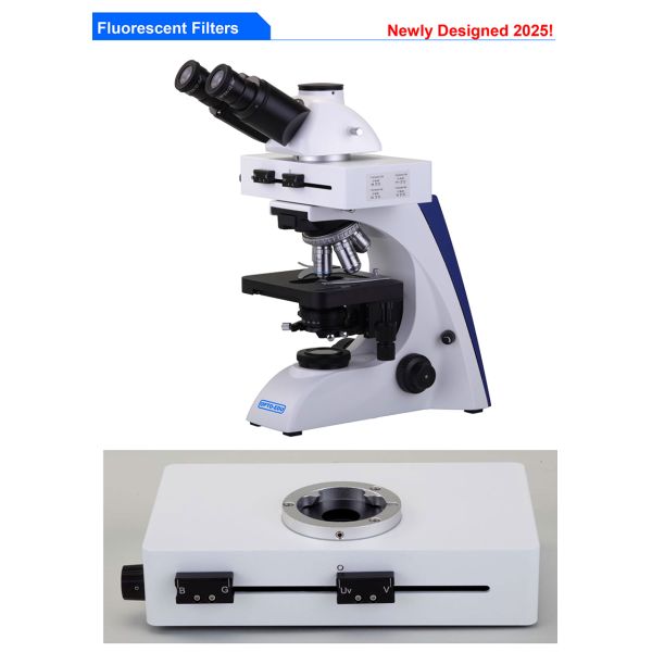 OPTO-EDU A16.2603-UL LED Fluorescent Light Microscopy 6V 30W Halogen Ultra LED Fluorescent Microscope
