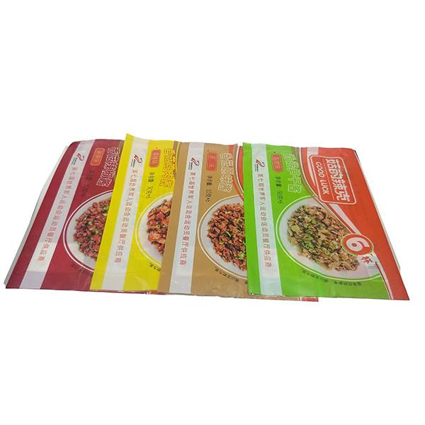 Topline 50-150 Microns Mushroom Sauce Packaging Pouch Fin Lap Seal Bag With Gusset