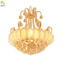 Círculo Crystal Chandeliers do ouro K9 Crystal Hanging Ceiling Light Modern do diodo emissor de luz