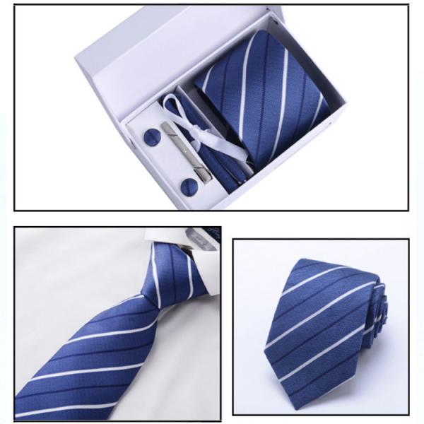 Men's Fashion Accessories Made Blue Woven Tie 100% Silk Necktie for Custom Made Gift Neckties