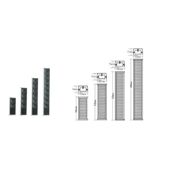 10W 100V Aluminum Outdoor Sound Column Speakers