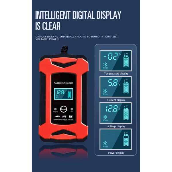 Battery Tester LCD Color Display for Motorcycles Cars SUVs Trucks-Dry Lead-Acid AGM GEL SLA