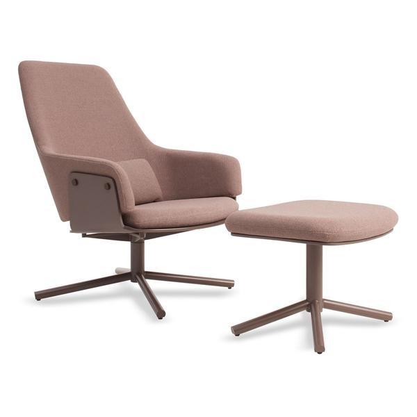 Blu Dot Lock Fiberglass Lounge Chair With With High Back And Surprising Mix Of Materials