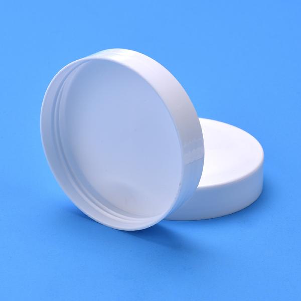 Smooth Wall 68mm White Plastic Jar Lids For Cosmetic Bottle