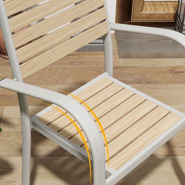 NO Folded Plastic Wood Outdoor Table Sets for Courtyard Waterproof Leisure Chairs Anti-corrosion
