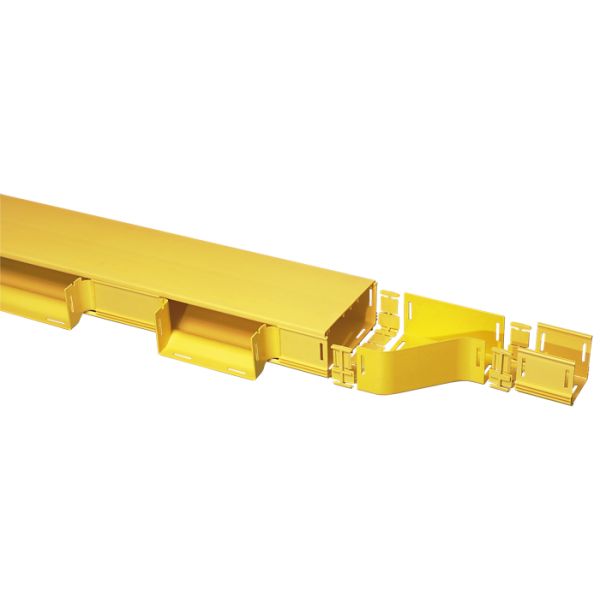 Data Center Fiber Optic Cable Accessories , PVC Yellow Overhead Fiber Cable Raceway