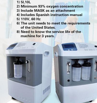 Medical 5l 7l 10l Mini Mobile Oxygen Concentrator Purity 96%