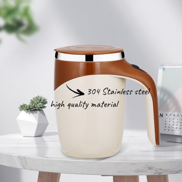 Customized Stainless Steel Automatic Self Stirring Magnetic Coffee Cup with Stirring