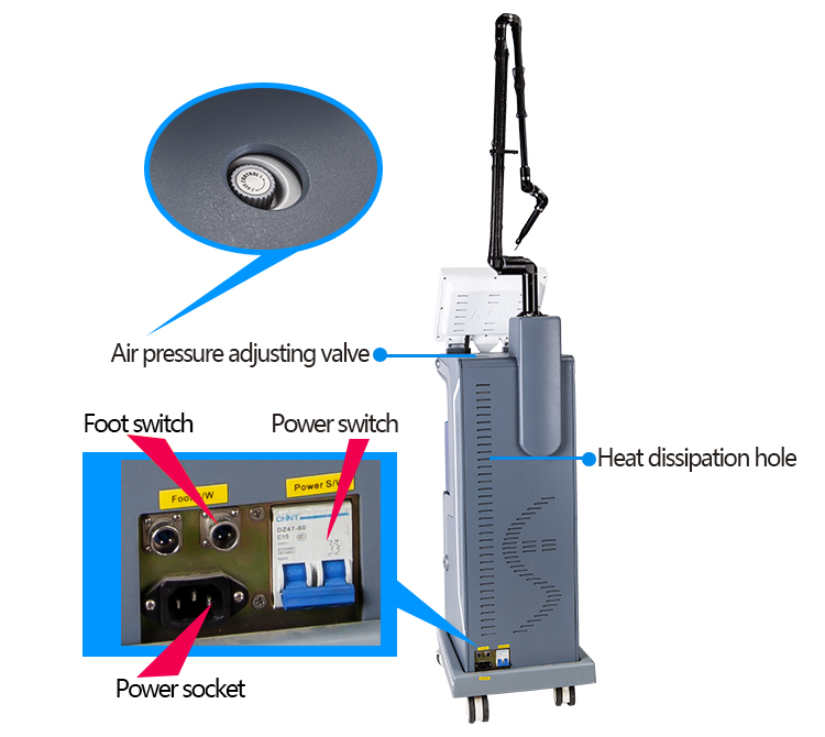 Stationary Co2 Fractional Laser Machine For Wrinkle Acne Removal Skin Rejuvenation