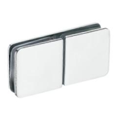 Glass elliptical partition brace RS1830, 180 degree, double, material stainless steel, finishing satin
