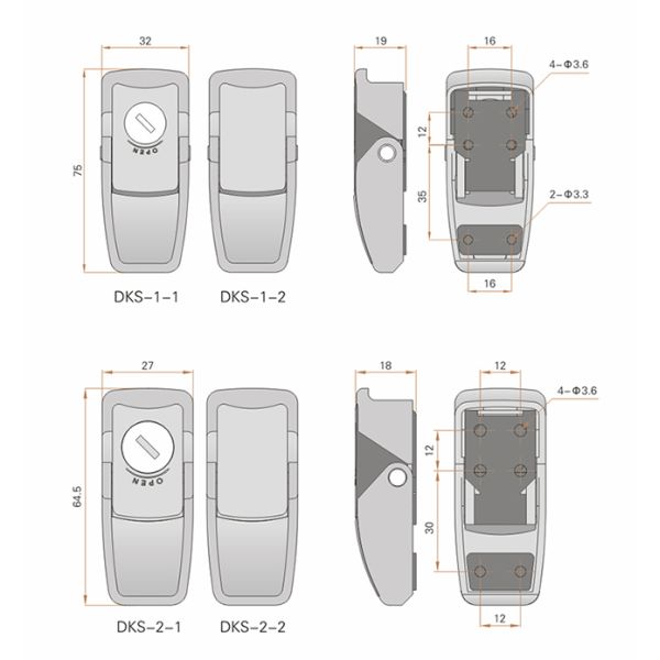 Abrasion Resistant Toggle Hook , Stainless Steel Electronic Cabinet Hasp Lock
