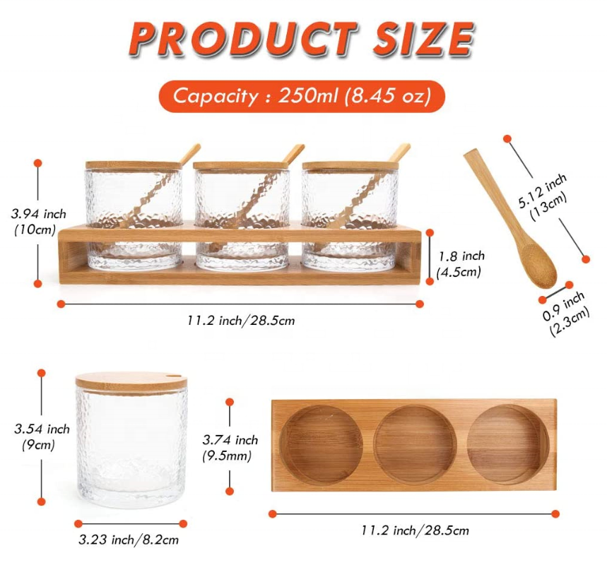 Набор коробки приправой шкафа специи организатора хранения кухни бамбуковый