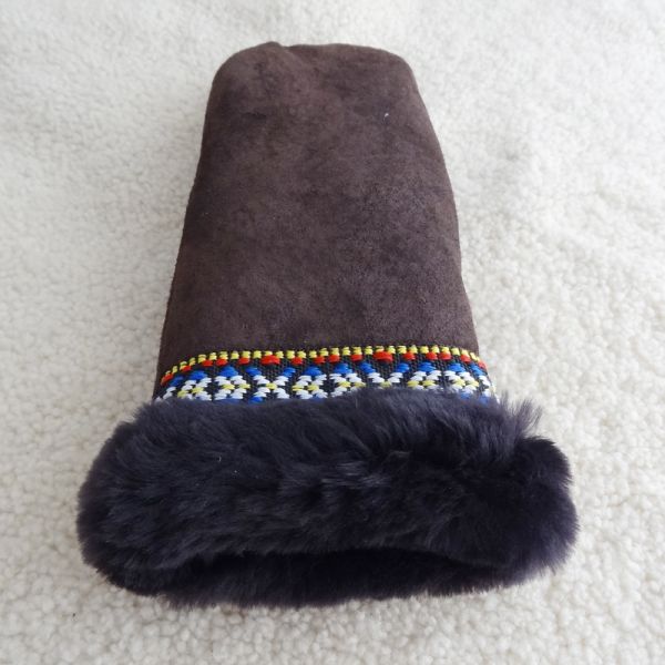 Ski Leather Mitten Gloves Mitten Top Layer Suede Touch Screen Customized Size