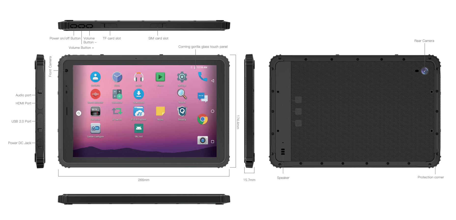 андроид 9,0 ПК планшета корабля 800x1280 IPS 4G Octa 10,1 дюйма