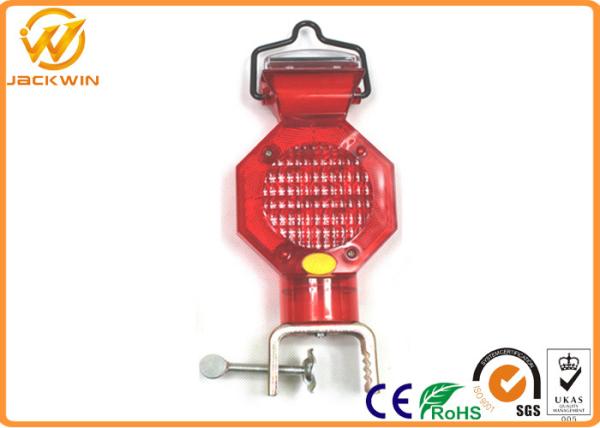 Solar Powered Traffic Hazard Warning Strobe Lights With 2 Handle , Operated By 2pcs D Batteries