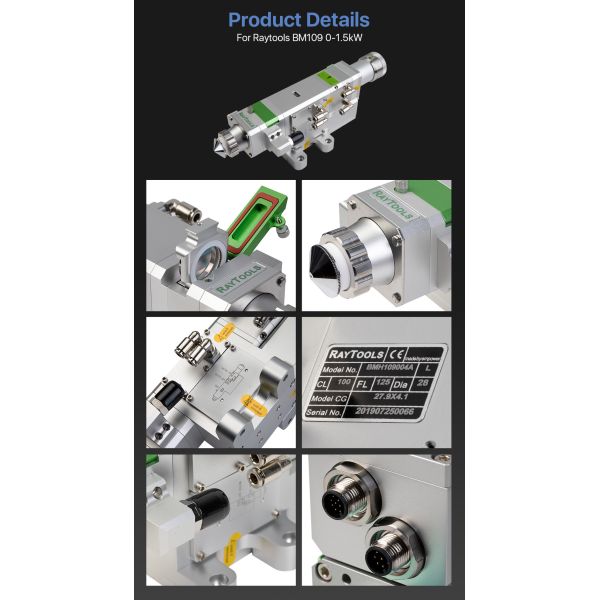 Durable 1500W Fiber Laser Welding Head Multi Function Raytools BM109