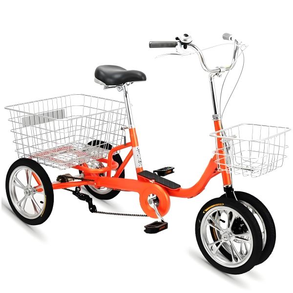 Высокоуглеродистая сталь Старик трехколесный трехколесный мягкий руль регулируемый сиденье