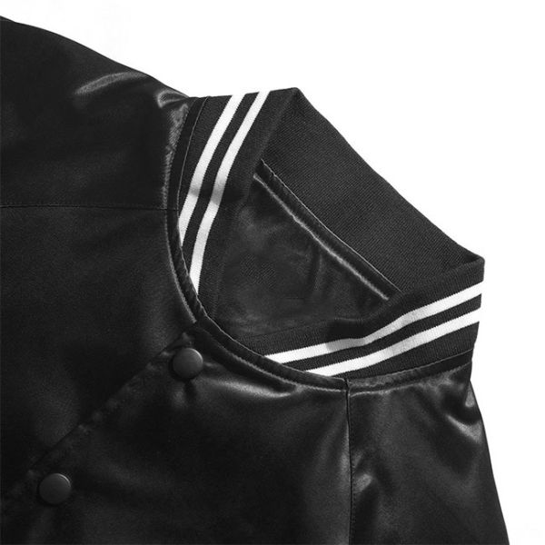 Black Le Fan Baseball Varsity Jackets 95% Polyester Fashion Brand Casual Lapel Jacket