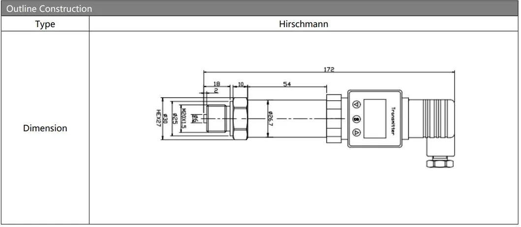 Hengtong High Stability Air Pressure Transmitter For Gas Water Measurement