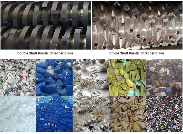 Rubber Metal Shredder Plastic Recycling Machine with and Small Scraps Weight T of 2.5