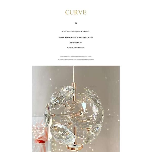 Modern Hotel Wedding Decor Crystal Hall Lamp With D120mm Light Source And 50000 Hours Lifespan Round Crystal Flower Pendant Light
