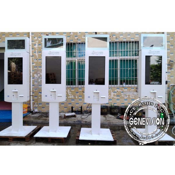 Camera Microphone Quick Service Kiosk With Printer Qr Code Scanner Logo Printing