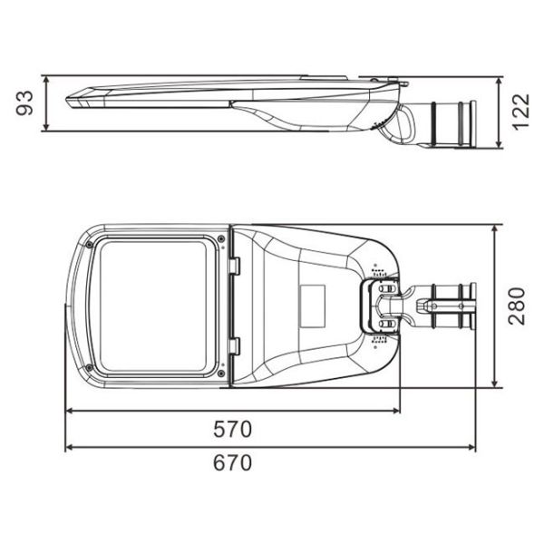 Medium Power Led Light Street Lamp , Outdoor Roadway Light IP66 80W 100W 50-60Hz