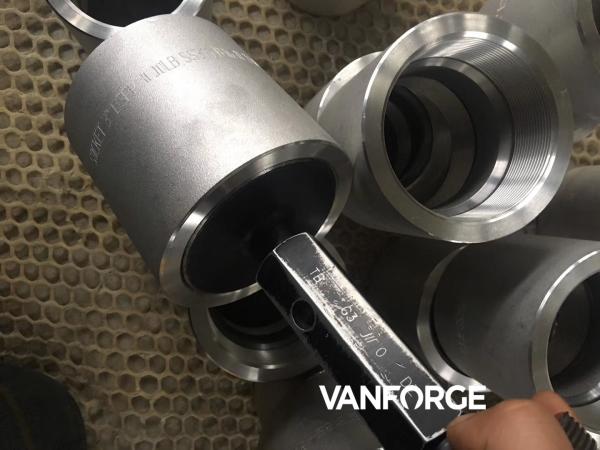 Forged NPT Pipe Threaded Coupling , Stainless Steel Threaded Coupling