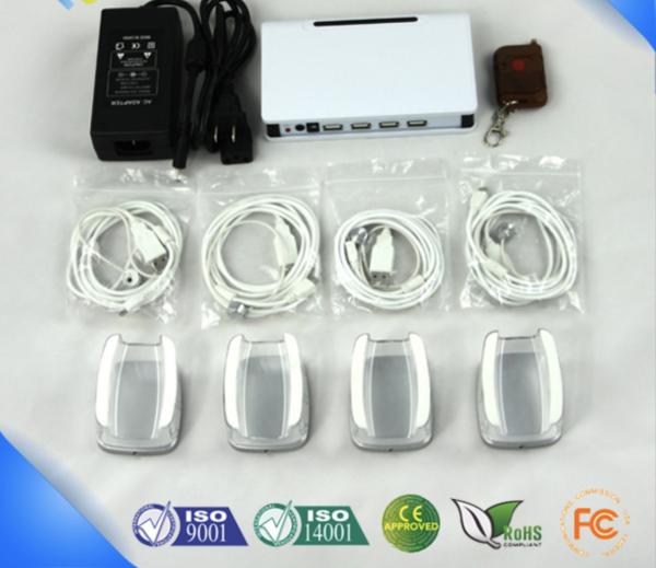 Hot sale rechargeable multiport 4 ports security alarm and charging display device