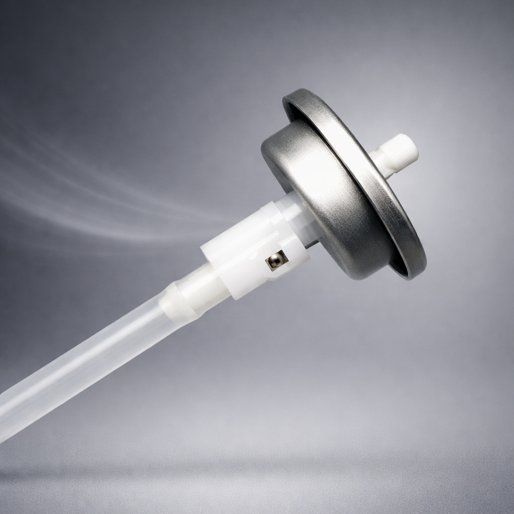 360° Aerosol Dispensing Valve with One Inch Size and Metal Tinplate Construction for Multi-Angle Spraying