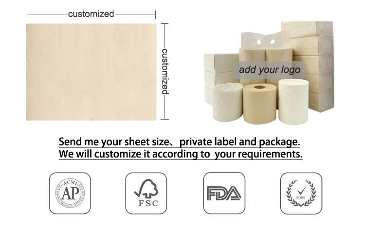 100% Virgin Bamboo Pulp White Color Unbleached Custom Finger Food Paper Cocktail Napkins With logo